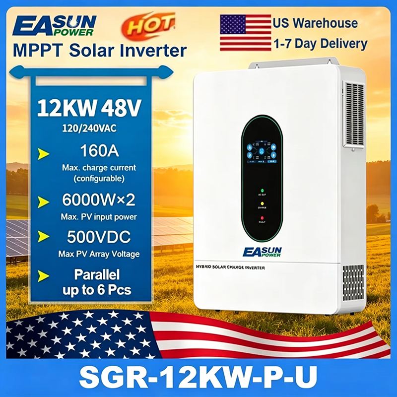 Grid Tie Inverter Limiter 2000W - EASUN POWER 120V/110V 12KW ハイブリッドソーラーインバーター 48V