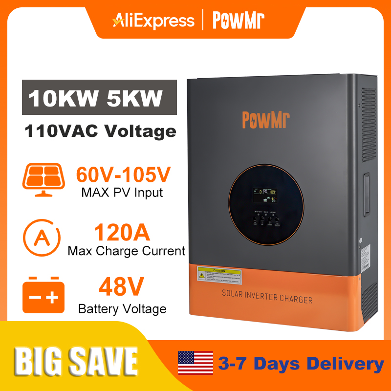 PowMr 10KW 5KW スプリットフェーズインバーター - Split Phase Inverter 10Kw 110V 220V のレビューと価格