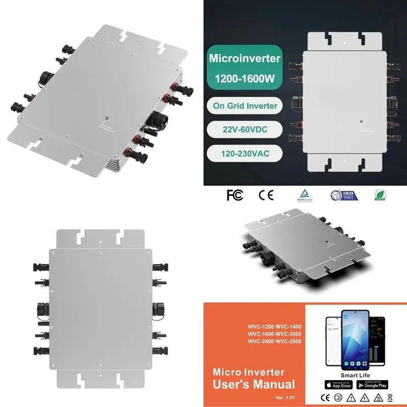 スマートアプリWiFi監視マイクロインバーター1600W 1 - Micro Inverter 1400W Solar Grid Tie のレビューと価格