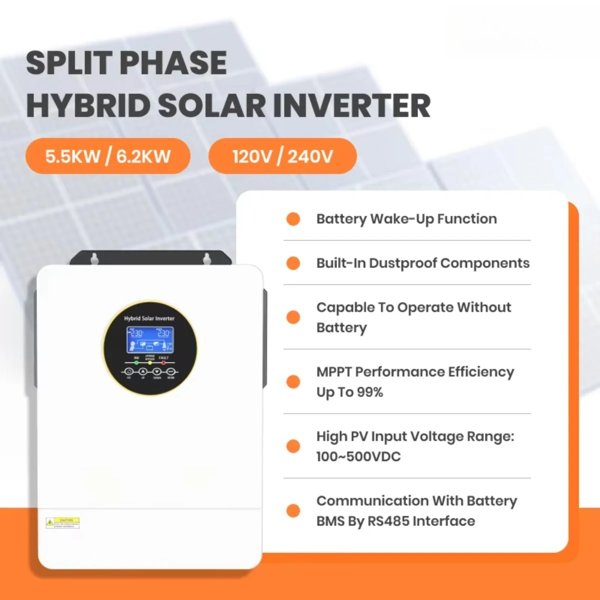 3Kw 4Kw 5000W 5.5Kw 6Kw 6200相イ - Hybrid Solar Inverter 5.5Kw Mppt 48V のレビューと価格